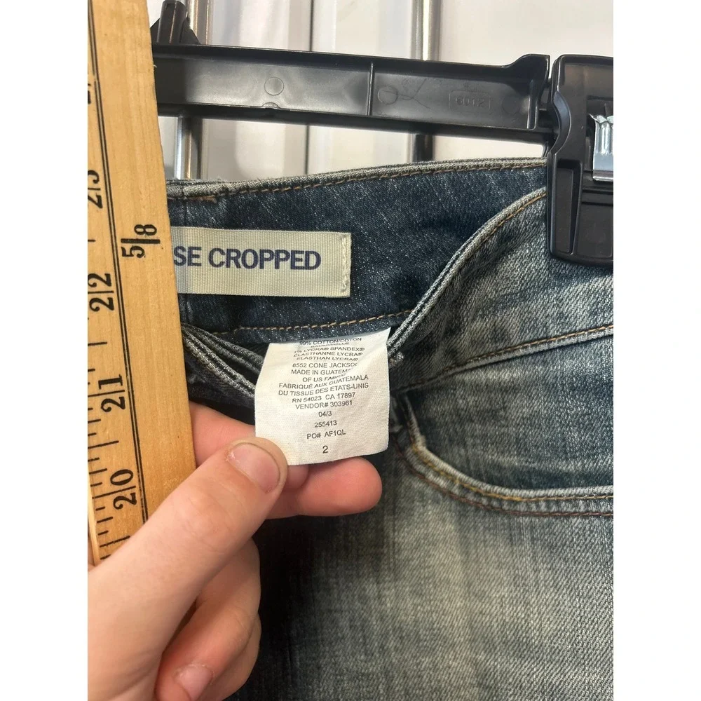 Gap Low Rise Cropped Jeans Medium Wash Double Button Denim Pants